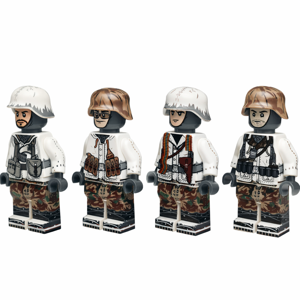 WW2 German Winter Woodland Infantry Minifigures x4
