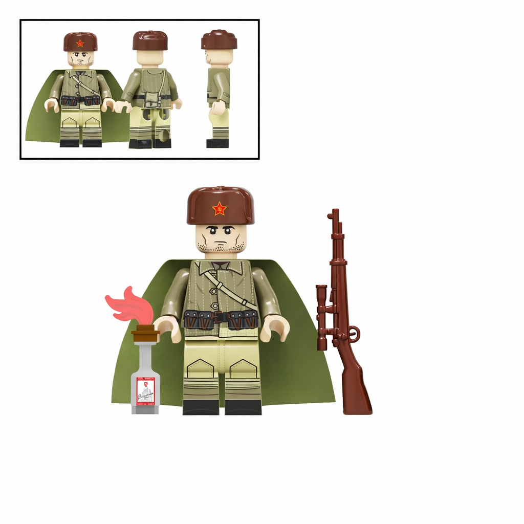 WW2 Soviet Infantry Sniper Rifle & Molotov Minifigure