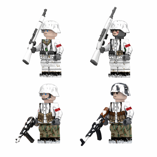 WW2 German Winter Infantry Minifigure Set x4