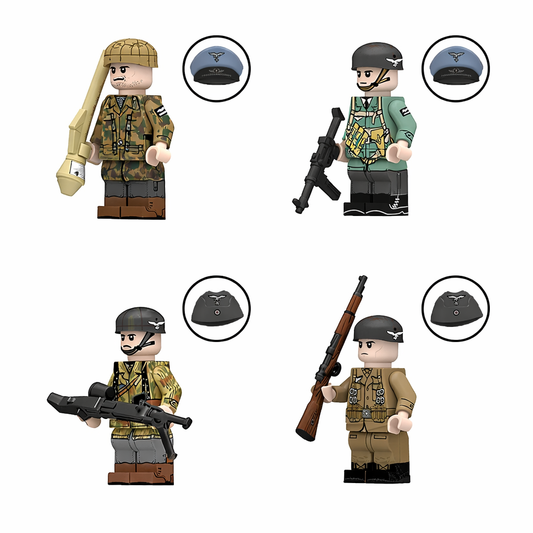 WW2 German Luftwaffe Paratroopers Minifigure Set x4